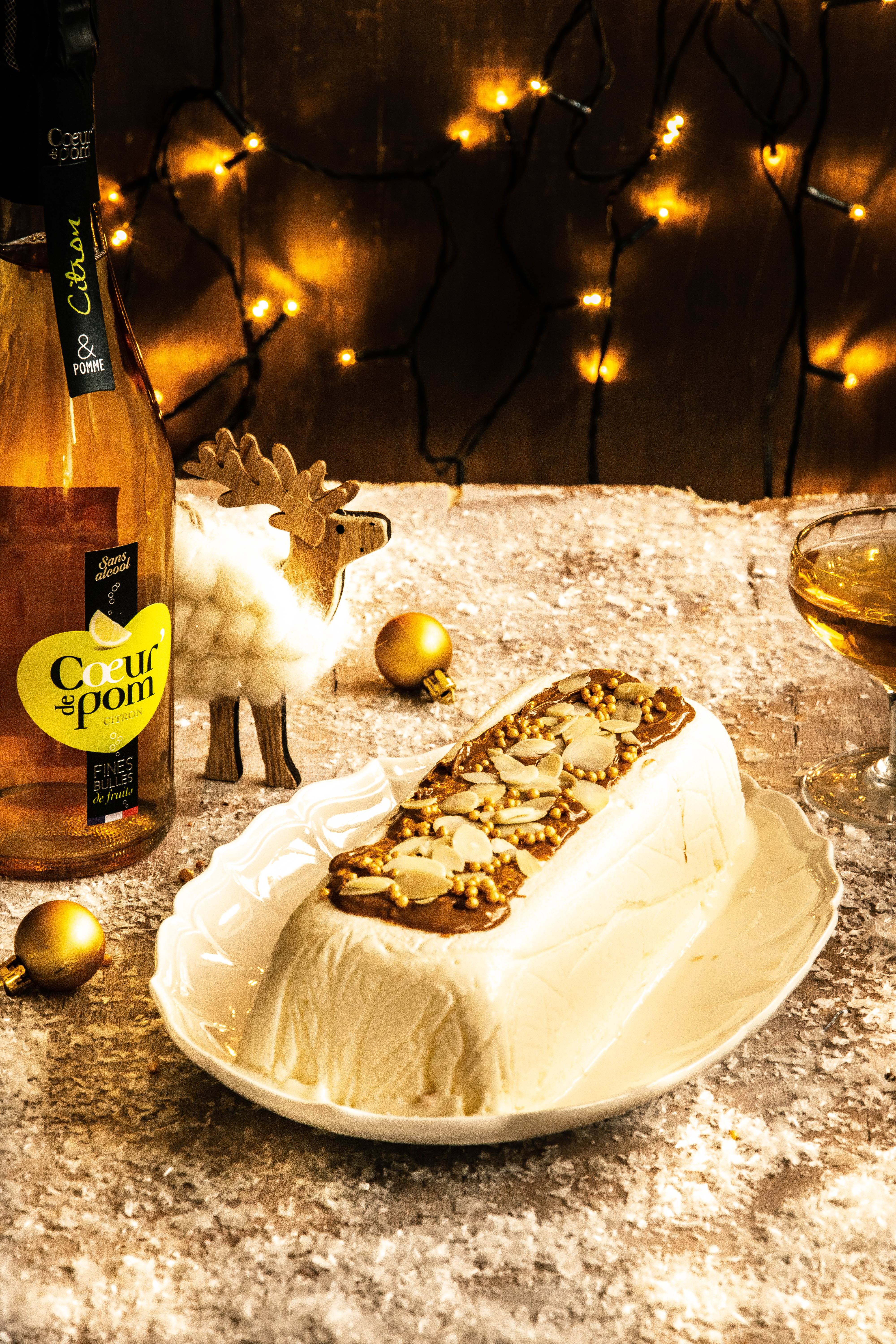 Semifreddo au lait concentré,amande & praliné