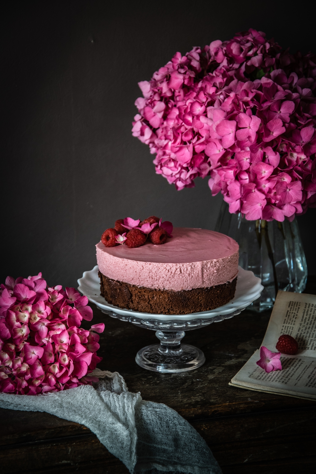 Gâteau nuage à la framboise & au chocolat